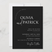 Zwart-wit Eenvoudige Moderne Minimalistische Bruil Kaart (Voorkant)