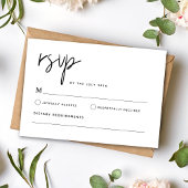 Zwart-wit Eenvoudige Moderne Minimalistische Bruil RSVP Kaartje