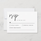 Zwart-wit Eenvoudige Moderne Minimalistische Bruil RSVP Kaartje (Voorkant)