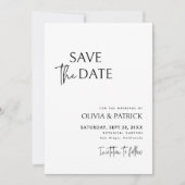 Zwart-wit Eenvoudige Moderne Minimalistische Bruil Save The Date (Voorkant)