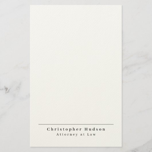 Zwart Wit Eenvoudige Plain Minimalist Briefpapier (Voorkant)