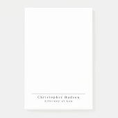 Zwart Wit Eenvoudige Plain Minimalist Post-it® Notes (Voorkant)