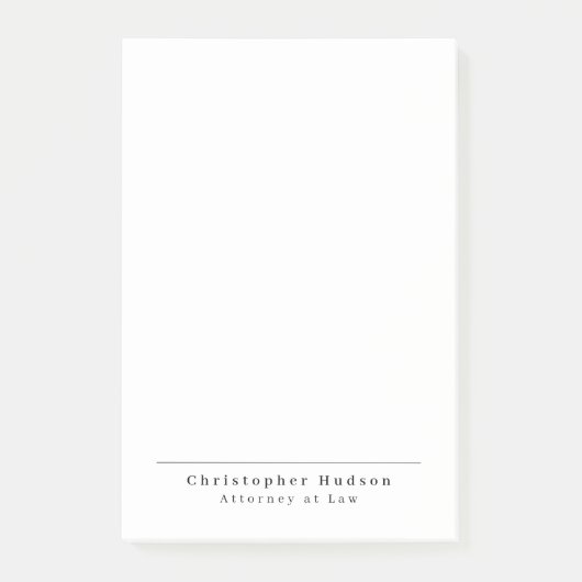 Zwart Wit Eenvoudige Plain Minimalist Post-it® Notes (Voorkant)