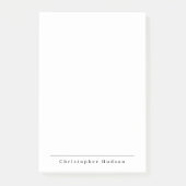 Zwart Wit Eenvoudige Plain Minimalist Post-it® Notes (Voorkant)