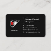 Zwart-wit Eenvoudige Schone Fotografie Visitekaartje (Voorkant)