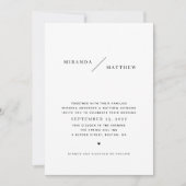 Zwart-wit eenvoudige schone minimalistische bruilo kaart (Voorkant)