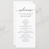 Zwart-wit eenvoudige script kalligrafie bruiloft programmakaart (Voorkant / Achterkant)