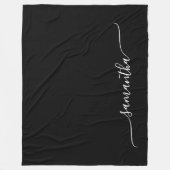 Zwart-wit Eenvoudige Swash Handtekening Naam Fleece Deken (Voorkant)