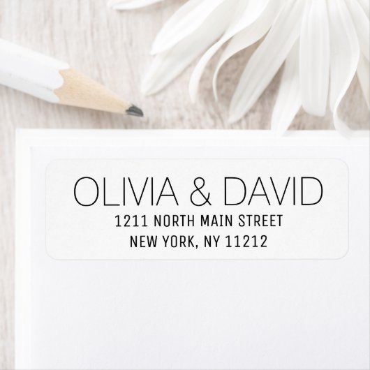 Zwart Wit Eenvoudige Tekst Etiket (Insitu)