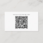 Zwart-wit eenvoudige trouwdetails + QR-code Informatiekaartje (Achterkant)