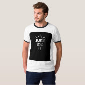 Zwart-wit Eenvoudige Typografie T-Shirt (Voorkant volledig)
