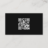 Zwart & Wit Eenvoudige Visitekaartje met QR-code (Achterkant)