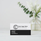 Zwart-wit eenvoudige Visitekaartjes (Staand voorkant)