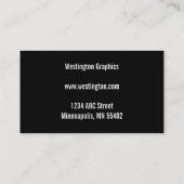 Zwart-wit eenvoudige Visitekaartjes (Achterkant)