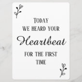 Zwart & Wit Eerste Echografie & Hartslag Teken (Achterkant)