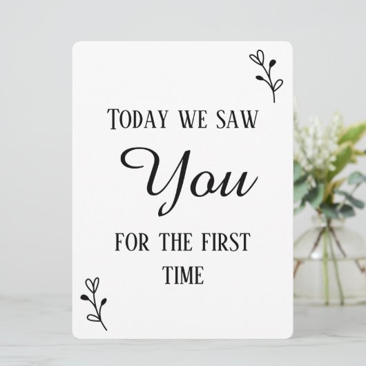 Zwart & Wit Eerste Echografie & Hartslag Teken (Staand voorkant)