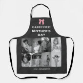 Zwart-wit Eerste Moederdag Fotocollage Schort (Voorkant)