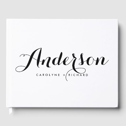 Zwart & Wit | Eet Drink en huwelijk Gastenboek (Voorkant)