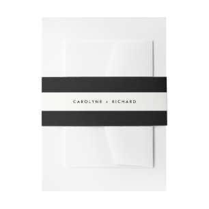 Zwart & Wit Eet Drink en huwelijk Uitnodigingen Wikkel