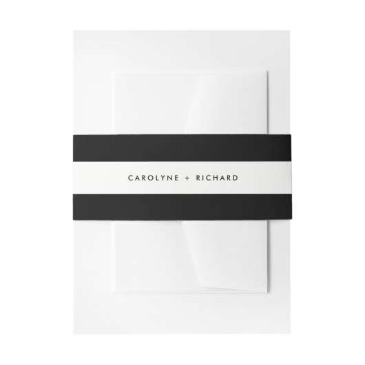 Zwart & Wit | Eet Drink en huwelijk Uitnodigingen Wikkel (Voorkant Voorbeeld)