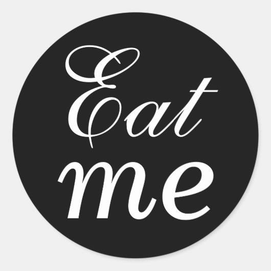 Zwart-wit eet me Sticker (Voorkant)