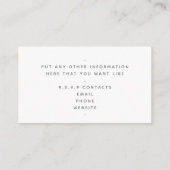 Zwart-wit effect schrift, RSVP Informatiekaartje (Achterkant)