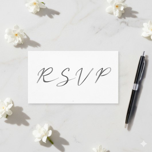 Zwart-wit effect schrift, RSVP Informatiekaartje