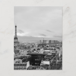 Zwart-wit: Eiffel Tower, Parijs, Frankrijk Briefkaart