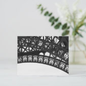 Zwart-wit Eiffeltoren Briefkaart - Parijs (Staand voorkant)