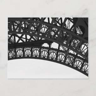 Zwart-wit Eiffeltoren Briefkaart - Parijs