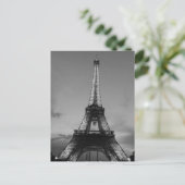 Zwart-wit Eiffeltoren in Parijs City Night Briefkaart (Staand voorkant)