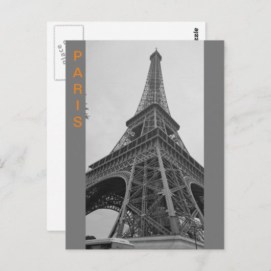 Zwart & Wit Eiffeltoren in Parijs Frankrijk Reizen Briefkaart (Voorkant / Achterkant)