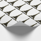 Zwart-wit Eiffeltoren inpakpapier (Hoek)