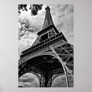 Zwart Wit Eiffeltoren Love Paris Europe Travel Poster