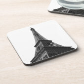 Zwart-wit Eiffeltoren Parijs Europees reizen Bier Onderzetter (Linkerzijde)