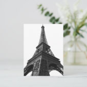 Zwart-wit Eiffeltoren Parijs Europees reizen Feestdagenkaart (Staand voorkant)