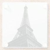 Zwart-wit Eiffeltoren Parijs Europees reizen Glazen Onderzetter (Achterkant)