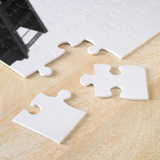 Zwart-wit Eiffeltoren Parijs Europees reizen Legpuzzel (Zijkant)