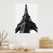 Zwart-wit Eiffeltoren Parijs Europees reizen Poster (Keuken)