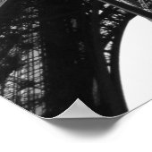 Zwart-wit Eiffeltoren Parijs Europees reizen Poster (Hoek)