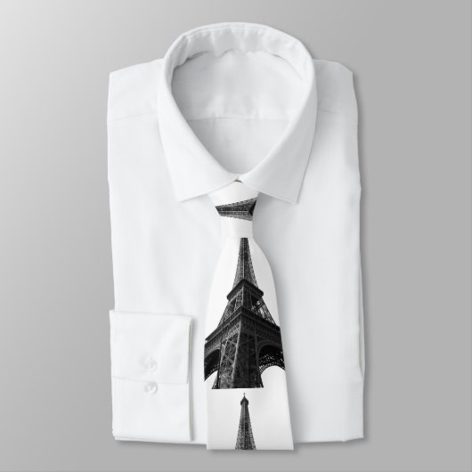 Zwart-wit Eiffeltoren Parijs Europees reizen Stropdas (Gebonden)