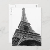 Zwart-wit Eiffeltoren Parijs Stad Briefkaart (Voorkant / Achterkant)