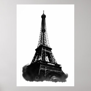 Zwart Wit Eiffeltoren Paris Travel Poster