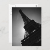 Zwart Wit Eiffeltoren Silhouet in Parijs Briefkaart (Voorkant / Achterkant)