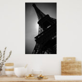 Zwart Wit Eiffeltoren Silhouet in Parijs Poster (Keuken)