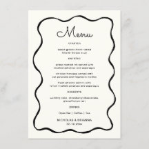 Zwart-wit eigenzinnige hand getrokken golf bruilof