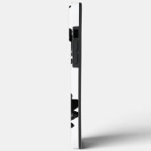 Zwart-wit eiken blad print patroon iPhone Case (Achterkant / Links)