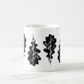 Zwart-wit eikenblad Print Mok (Center)