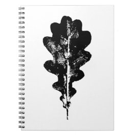 Zwart-wit eikenblad Print Notitieboek