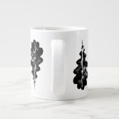 Zwart-wit eikenblad Print Specialty Mok (Achterkant)